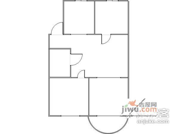 半山花园3室2厅1卫187㎡户型图