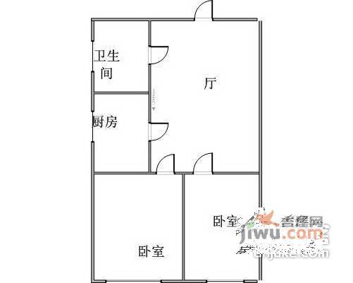 西安路公寓2室1厅1卫109㎡户型图