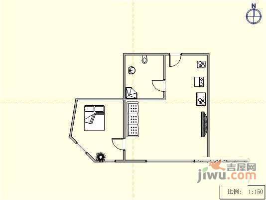 鸿霖大厦1室1厅1卫55㎡户型图