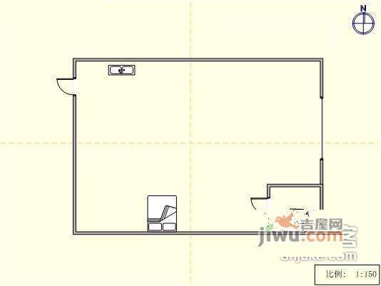 鸿霖大厦1室1厅1卫55㎡户型图