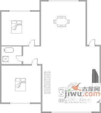 龙岗园2室2厅1卫97㎡户型图