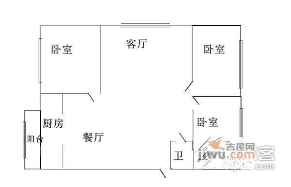 春和花园3室2厅1卫150㎡户型图