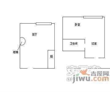 悦泰诚里1室1厅1卫68㎡户型图