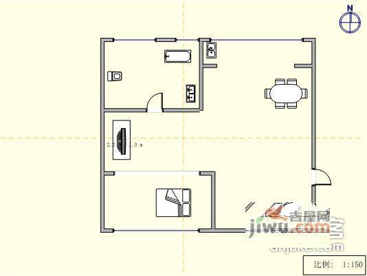 北良公寓2室1厅1卫户型图