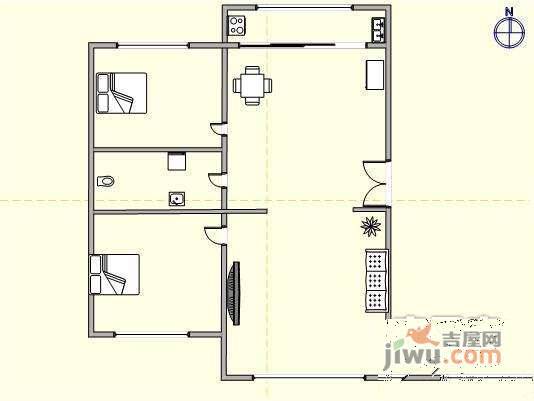 瑞丰园2室2厅1卫97㎡户型图