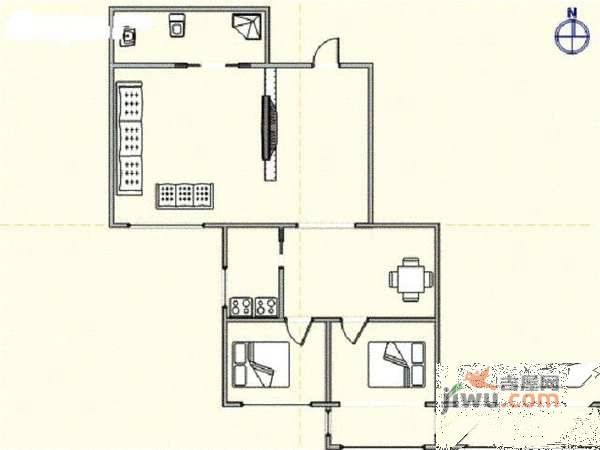 海港公寓2室2厅1卫83㎡户型图