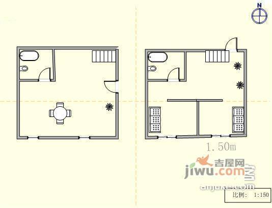 金和苑公寓1室1厅1卫46㎡户型图