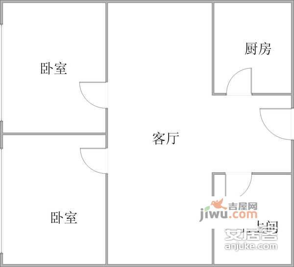 中北大厦2室1厅1卫户型图