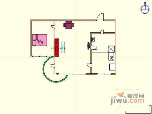 瑞士家园1室1厅1卫70㎡户型图