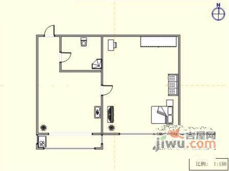 中南路散盘1室1厅1卫50㎡户型图