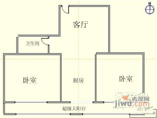 中南路散盘2室2厅1卫107㎡户型图