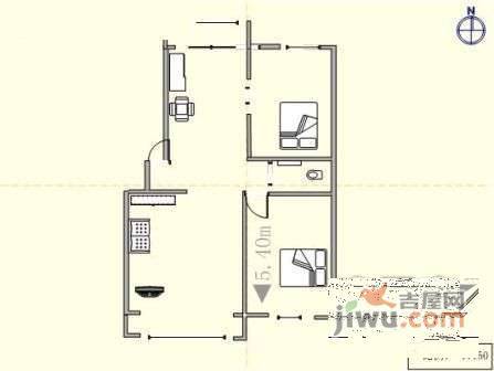 中南路散盘2室2厅1卫107㎡户型图