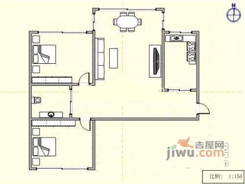 杨柳街2室1厅1卫67㎡户型图