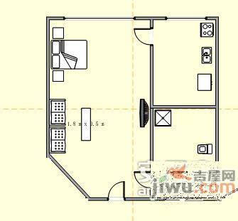 星海自由港1室0厅1卫44㎡户型图