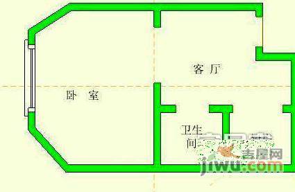 星海自由港1室1厅1卫53㎡户型图