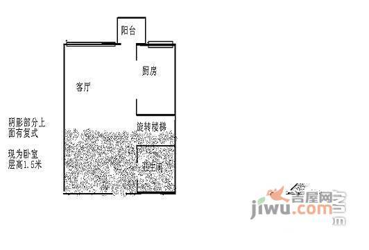 易捷空间1室1厅1卫41㎡户型图