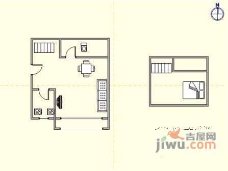 易捷空间1室1厅1卫41㎡户型图