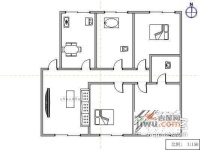 中山公寓3室2厅2卫146㎡户型图
