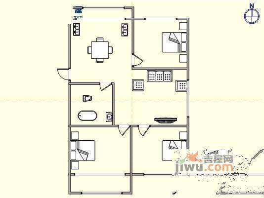 中南苑2室2厅1卫130㎡户型图