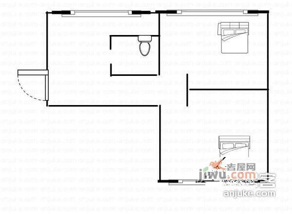 中山广场2室1厅1卫71㎡户型图