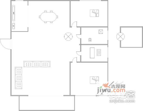 东特欣苑3室2厅1卫160㎡户型图