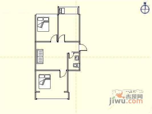 绿莲街2室2厅1卫81㎡户型图