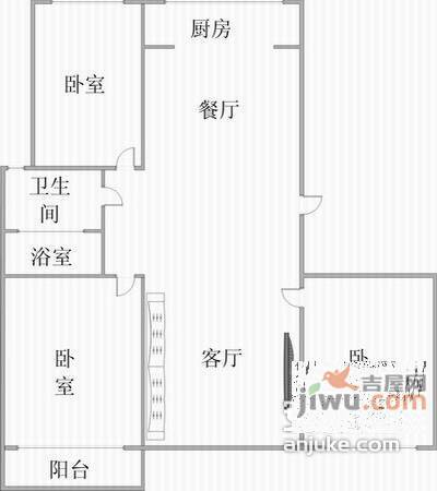 惠泽北园3室2厅1卫103㎡户型图