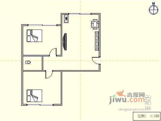 新港家园2室1厅1卫85㎡户型图