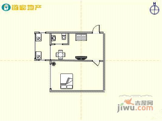 顺发小区1室1厅1卫51㎡户型图