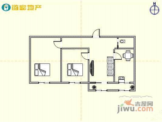 顺发小区2室1厅1卫74㎡户型图