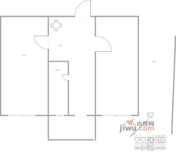 兰园街2室1厅1卫75㎡户型图