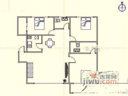 华丽山庄3室2厅1卫155㎡户型图