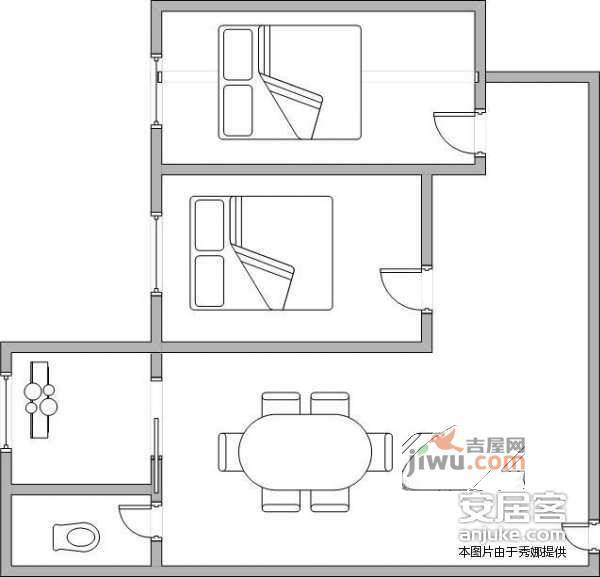 寺儿沟3室1厅1卫89㎡户型图