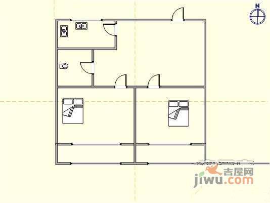 寺儿沟2室1厅1卫78㎡户型图