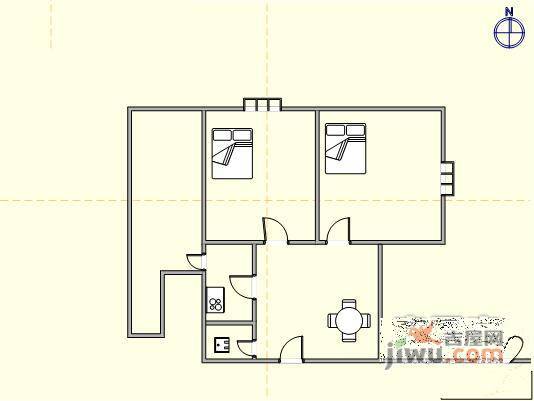 寺儿沟2室1厅1卫78㎡户型图