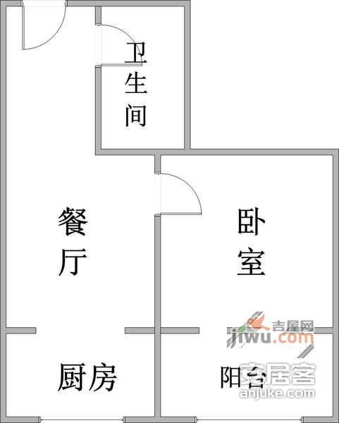 延安小区1室1厅1卫户型图