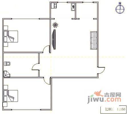 泉水新城友好园2室1厅1卫71㎡户型图