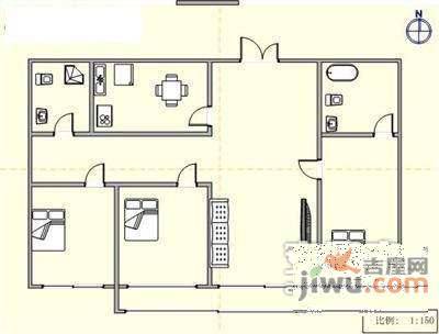 曼哈顿大厦3室2厅2卫160㎡户型图