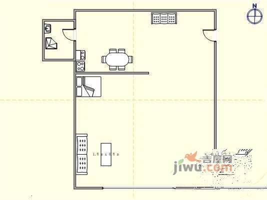 曼哈顿大厦1室1厅1卫108㎡户型图