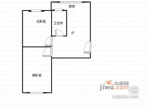 高志里2室1厅1卫81㎡户型图