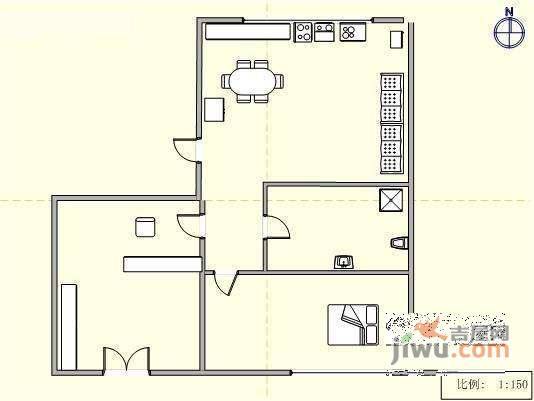 锦城园2室1厅1卫78㎡户型图