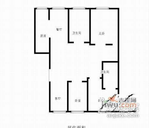 西雅图海洋之星3室2厅1卫132㎡户型图