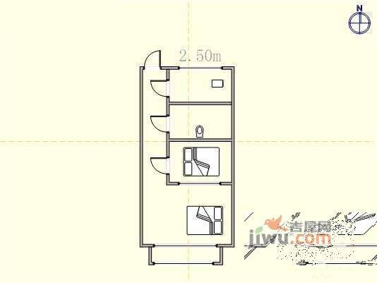 湖畔小区2室1厅1卫84㎡户型图