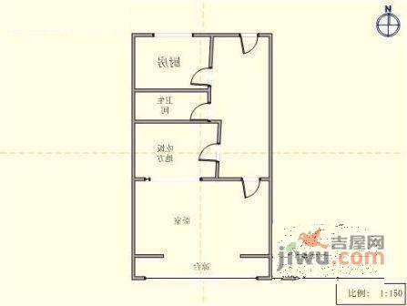 湖畔小区1室1厅1卫49㎡户型图