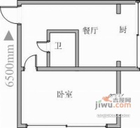 二七广场1室1厅1卫54㎡户型图