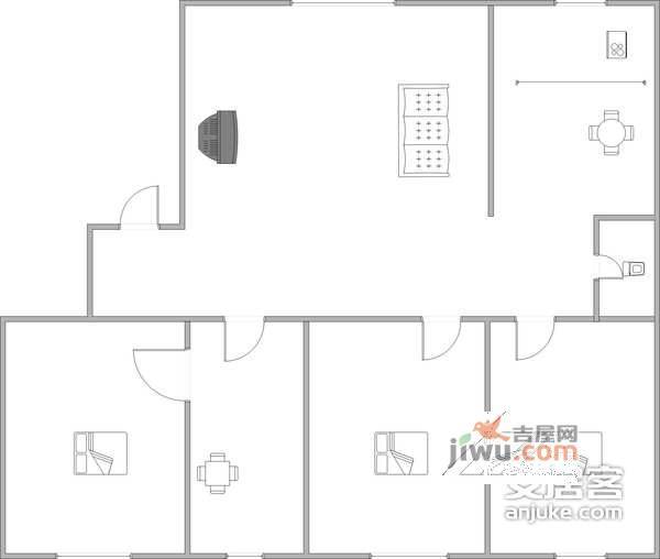 长春花园4室2厅1卫150㎡户型图