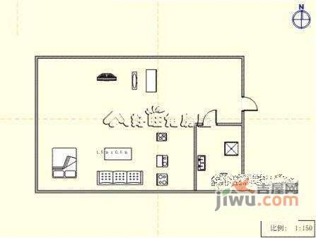 大连中央公馆1室0厅1卫45㎡户型图