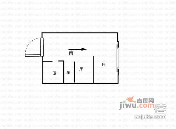 大连中央公馆1室0厅1卫45㎡户型图