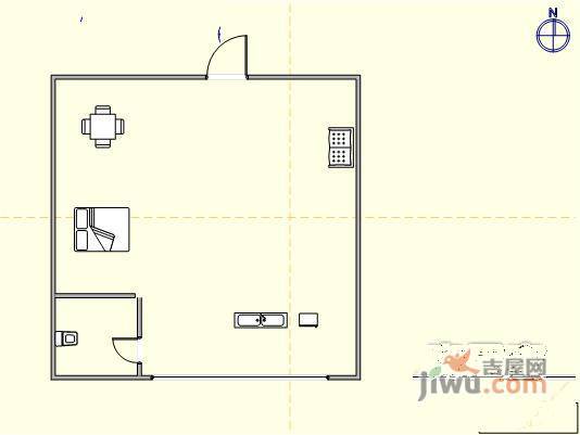 大连中央公馆1室0厅1卫45㎡户型图