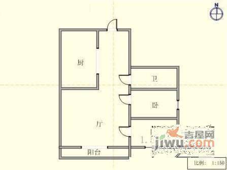 海王府现代城2室2厅1卫96㎡户型图